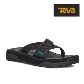 【TEVA】原廠貨 女 Revive 95 Slide 寬版織帶中厚底夾腳拖鞋/雨鞋/水鞋(黑色-TV1124042BLK)