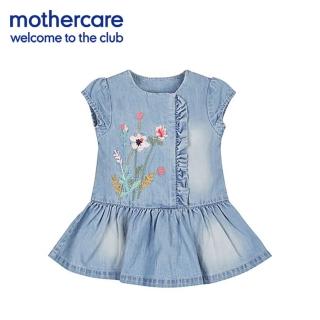 【mothercare】專櫃童裝 單寧印花長洋裝/牛仔洋裝(3-18個月)