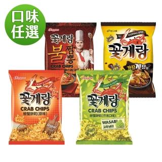 【韓味不二】韓國Binggrae螃蟹餅乾 70gX1包 口味任選(火辣炒瑪/原味/芥末/醬油螃蟹)