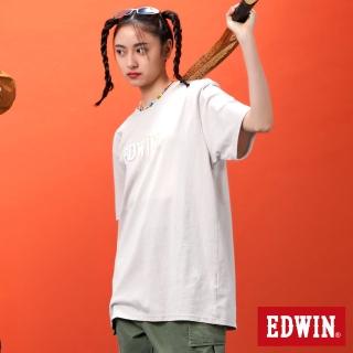 【EDWIN】男女裝 網路獨家↘漸層LOGO短袖T恤(淺卡其)