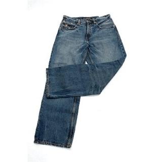 『摩達客』美國進口人氣嘻哈Jay Z品牌 Rocawear OSH 藍色直筒刷舊牛仔褲