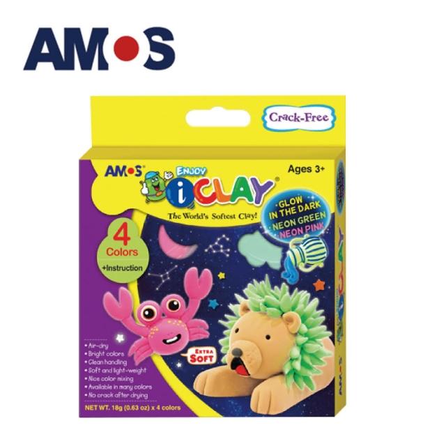 【AMOS 阿摩司】韓國原裝 4色18克罐裝超輕黏土