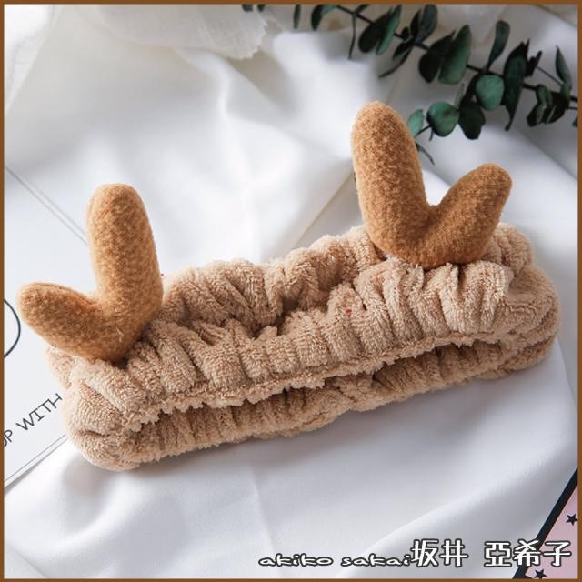 【Akiko Sakai】聖誕麋鹿角軟綿綿毛絨造型髮帶(趣味可愛送禮禮物)