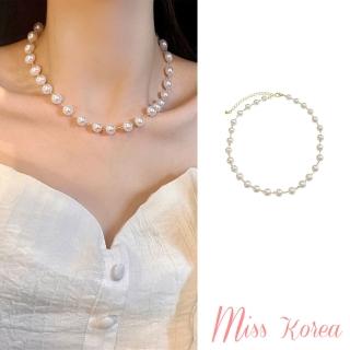 【MISS KOREA】韓國設計浪漫氣質百搭珍珠造型項鍊(珍珠項鍊)