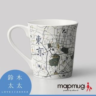 【office67】日本手繪地圖馬克杯-東京都心地圖-漢字版(可微波/可機洗/禮盒設計)