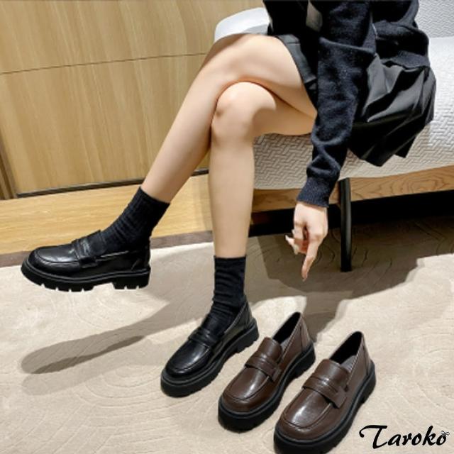 【Taroko】美麗焦點全真牛皮厚底皮鞋(3色可選)