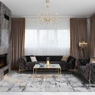 【山德力】土耳其亮銀系列地毯240X330錫安(適用於客廳、起居室空間)