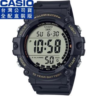 【CASIO 卡西歐】卡西歐大液晶野戰電子錶-黑(AE-1500WHX-1A 台灣公司貨全配盒裝)
