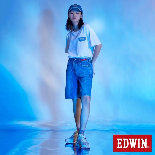 【EDWIN】男女裝 再生系列 CORE小LOGO短袖T恤(白色)