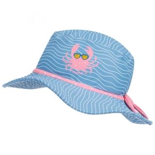 【Playshoes】嬰兒童抗UV防曬水陸兩用漁夫帽-螃蟹(護頸遮脖遮陽帽泳帽)