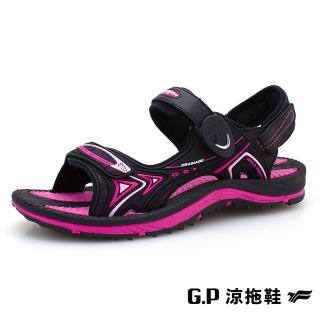 【G.P】女款EFFORT+戶外休閒磁扣兩用涼拖鞋G2396W-黑桃色(SIZE:36-39 共三色)