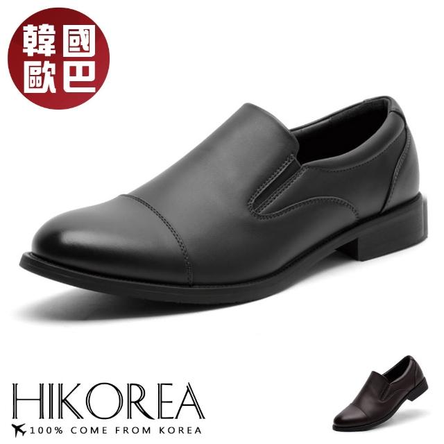 【HIKOREA】韓國空運。素面線條大尺碼休閒皮鞋/版型偏小(73-466共2色/現+預)
