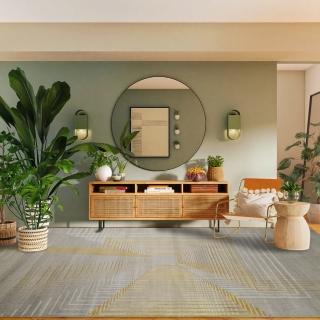 【山德力】幾何線條地毯240X330納卡(適用於客廳、起居室空間)