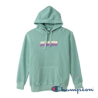 【Champion】官方直營-CAMPUS雙色Logo連帽長袖Tee-男(綠色)