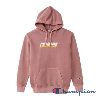 【Champion】官方直營-CAMPUS雙色Logo連帽長袖Tee-男(橘色)
