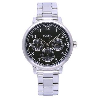【FOSSIL】FOSSIL 美國最受歡迎頂尖運動時尚三眼造型流行腕錶-黑面-BQ2629