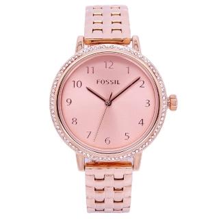 【FOSSIL】FOSSIL 美國最受歡迎頂尖潮流時尚女性優質晶鑽腕錶-玫瑰金-BQ3656