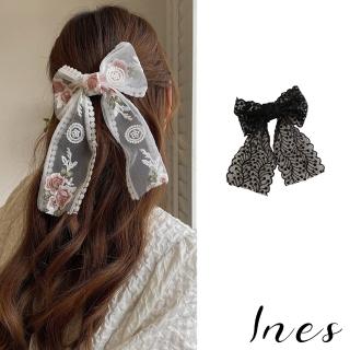 【INES】刺繡髮夾 蕾絲髮夾/浪漫法式刺繡蕾絲緞帶蝴蝶結造型髮夾(8款任選)