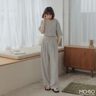 【MO-BO】前袋蓋設計摺線西裝褲(褲子)