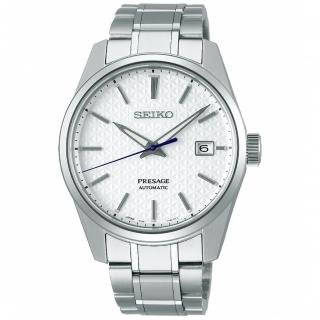【SEIKO 精工】Presage 新銳麻葉家紋機械錶-白x銀/39.3mm(SPB165J1/6R35-00V0S)
