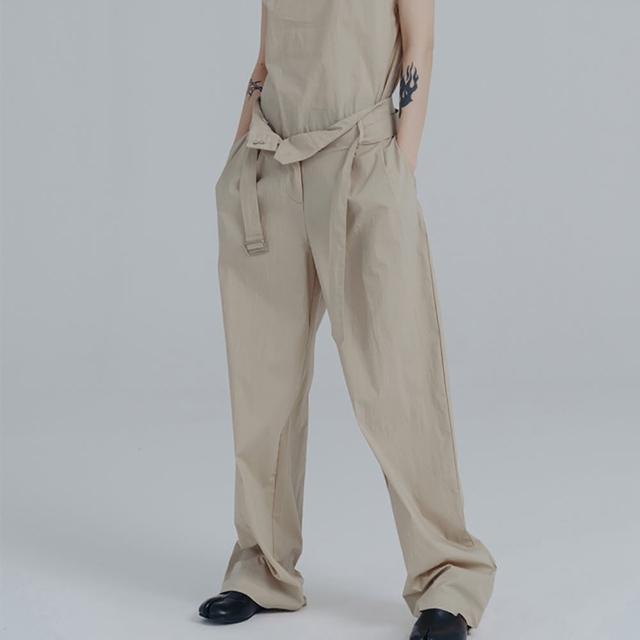 【設計所在】夏季新款簡約港風腰帶工裝長褲 STZ-6235(S-L可選)