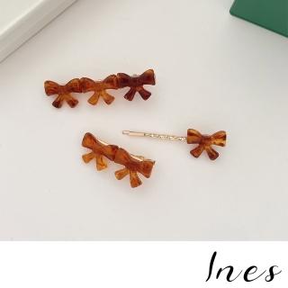 【INES】水晶髮夾 蝴蝶結髮夾/法式復古壓克力水晶蝴蝶結造型髮夾(3款任選)
