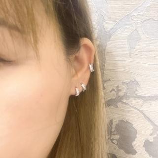 【bibi】ins韓風鋯石小圈圈耳扣耳環