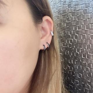 【bibi】ins韓風黑色中性耳扣耳環