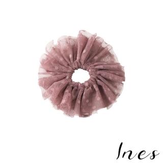 【INES】蕾絲髮圈 點點髮圈/法式蕾絲復古甜美點點蕾絲造型小號髮圈 大腸圈(4色任選)
