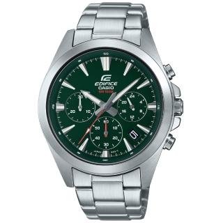 【CASIO 卡西歐】EDIFICE 經典簡約三眼計時腕錶 綠(EFV-630D-3AV)