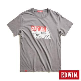 【EDWIN】男女裝 網路獨家↘3D-LOGO短袖T恤(暗灰色)