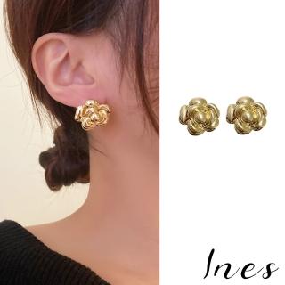 【INES】韓國設計925銀針優雅花朵造型耳環(925銀針耳環 花朵耳環)