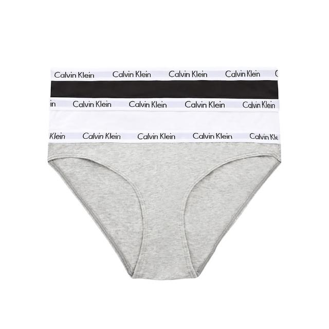 【Calvin Klein 凱文克萊】Cotton Stretch 基本款女三角內褲 棉質三角褲 CK內褲(黑、灰、白 三件組)