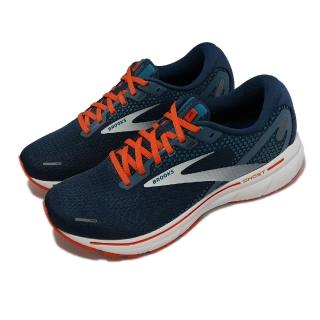 【BROOKS】慢跑鞋 Ghost 14 男鞋 藍 橘 魔鬼系列 緩震 彈力 路跑 馬拉松 運動鞋(1103691D488)