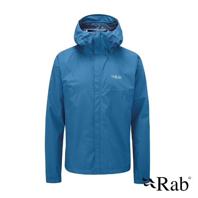 【RAB】Downpour Eco Jacket 輕量防風防水連帽外套 男款 丹寧藍 #QWG82