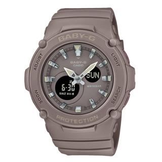 【CASIO 卡西歐】電子錶CASIO BABY-G 雙顯女錶 樹脂錶帶 防水100米 棕色 BGA-275(BGA-275-5A)