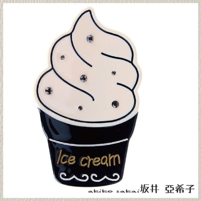 【Akiko Sakai】鑲鑽盒裝霜淇淋髮夾(可愛有趣 送禮 禮物)