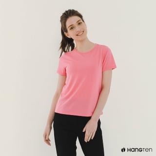 【Hang Ten】女裝-恆溫多功能-REGULAR FIT吸濕排汗機能運動短袖T恤(粉)