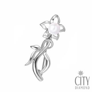 【City Diamond 引雅】『小白花』天然珍珠 銀製胸針