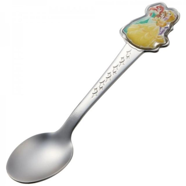 【小禮堂】迪士尼 公主 兒童造型不鏽鋼湯匙 14cm 《銀貝兒款》(平輸品)