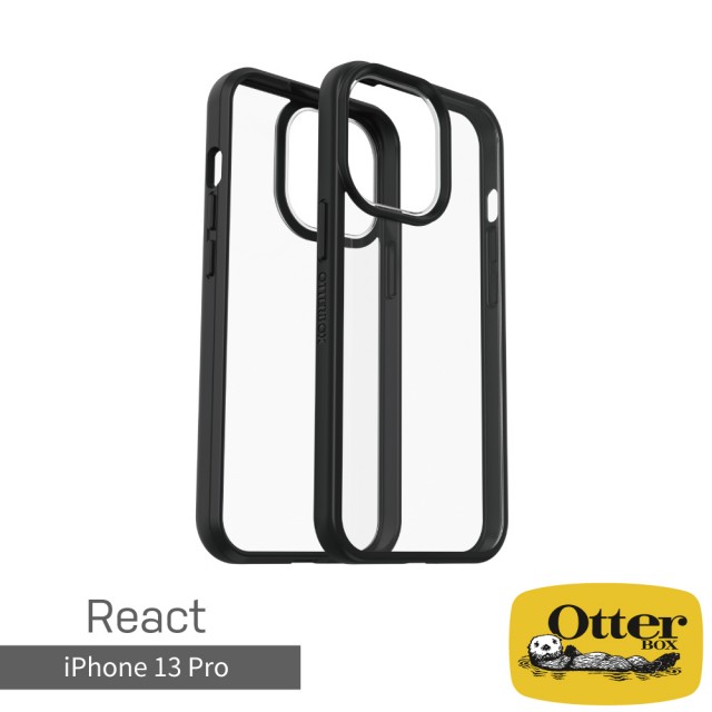 【OtterBox】iPhone 13 Pro 6.1吋 React輕透防摔殼(透黑)