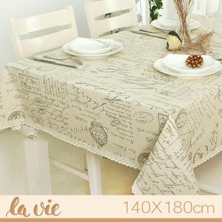 【La Vie】歐式字母蕾絲桌布桌巾(140*180cm)