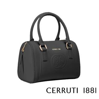 【Cerruti 1881】義大利百年精品 義大利頂級小牛皮手提包 CEBA05294M(黑色)