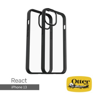 【OtterBox】iPhone 13 6.1吋 React輕透防摔殼(透黑)