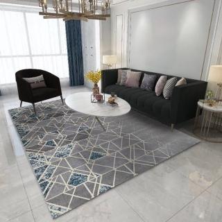【山德力】線條幾何感地毯200X290普羅旺斯(適用於客廳、起居室空間)