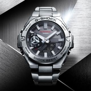 【CASIO 卡西歐】G-SHOCK 太陽能 碳核心防護藍牙雙顯手錶 畢業禮物(GST-B500D-1A)
