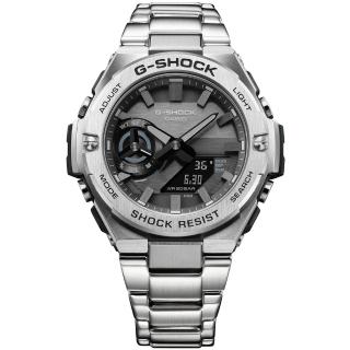 【CASIO 卡西歐】G-SHOCK 太陽能 碳核心防護藍牙雙顯手錶 畢業禮物(GST-B500D-1A1)