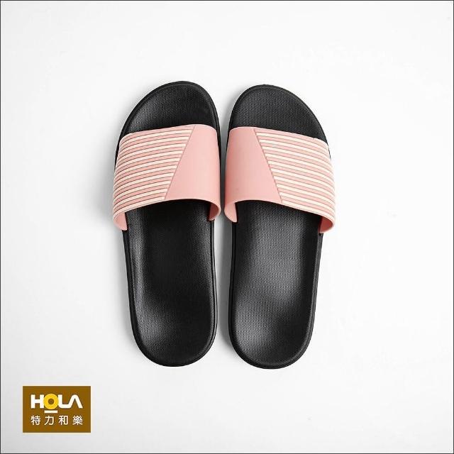 【HOLA】EVA條紋拼接機能拖鞋-玫粉M 26.5cm