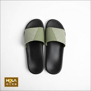 【HOLA】EVA條紋拼接機能拖鞋-軍綠L 28cm