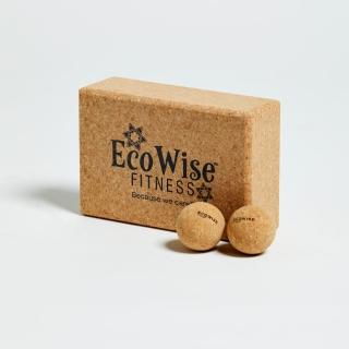 【EcoWise】放鬆軟木瑜珈磚套組(軟木瑜珈磚按摩球)